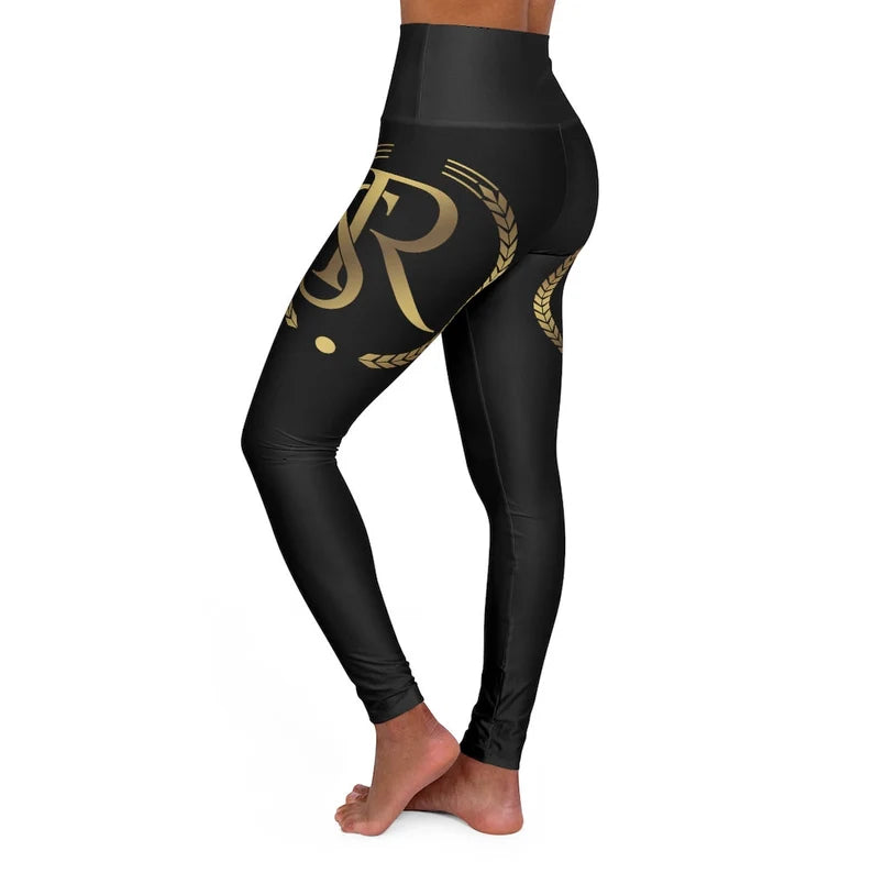 Empower Luxe Leggings: High-Waisted 'S&R' Dual Logo Design