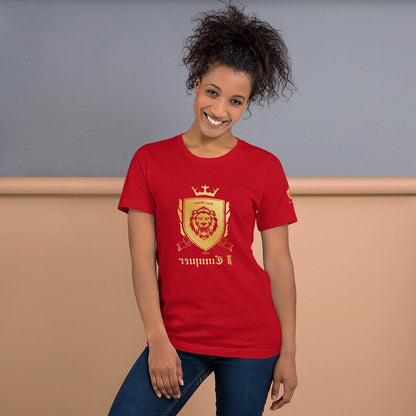 Empower Mirror Tee: 'I Conquer' Reflective Gym Shirt ( It's supposed to be backwards!)