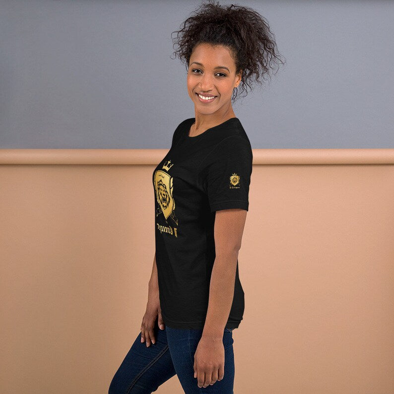 Empower Mirror Tee: 'I Conquer' Reflective Gym Shirt ( It's supposed to be backwards!)
