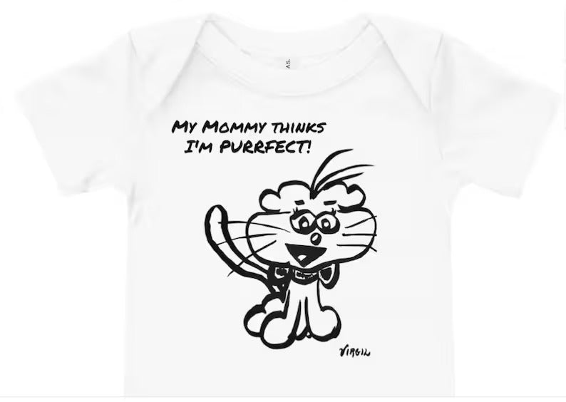 The SnR "Purrfect" Baby Short Sleeve Onesie (Mona)