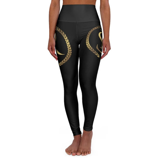 Empower Luxe Leggings: High-Waisted 'S&R' Dual Logo Design