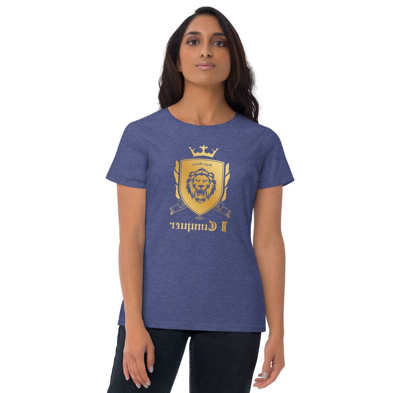 Empower Mirror Tee: 'I Conquer' Reflective Gym Shirt ( It's supposed to be backwards!)