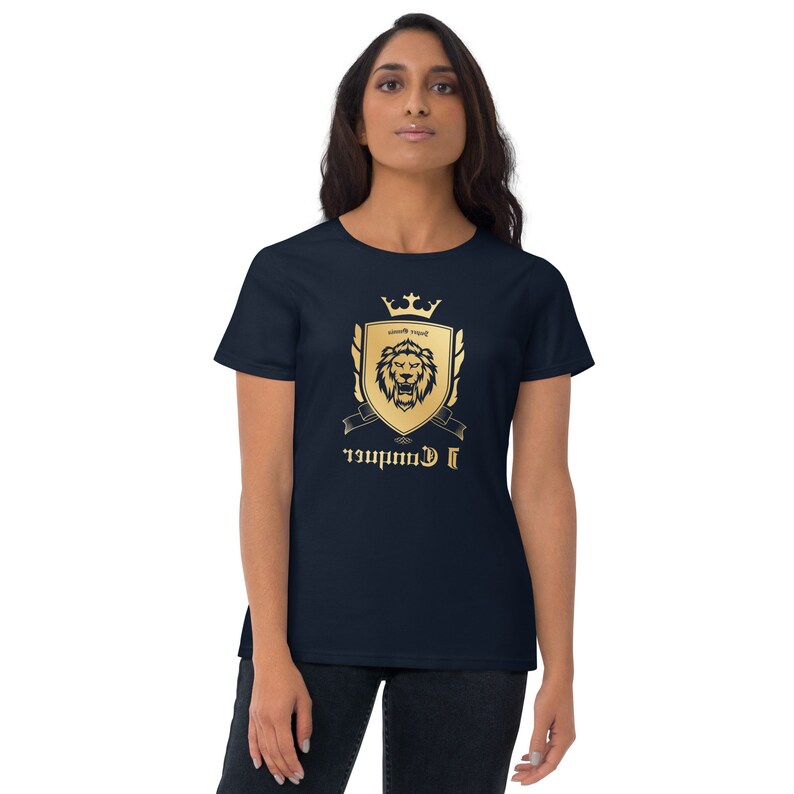 Empower Mirror Tee: 'I Conquer' Reflective Gym Shirt ( It's supposed to be backwards!)