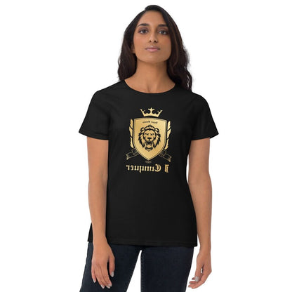 Empower Mirror Tee: 'I Conquer' Reflective Gym Shirt ( It's supposed to be backwards!)