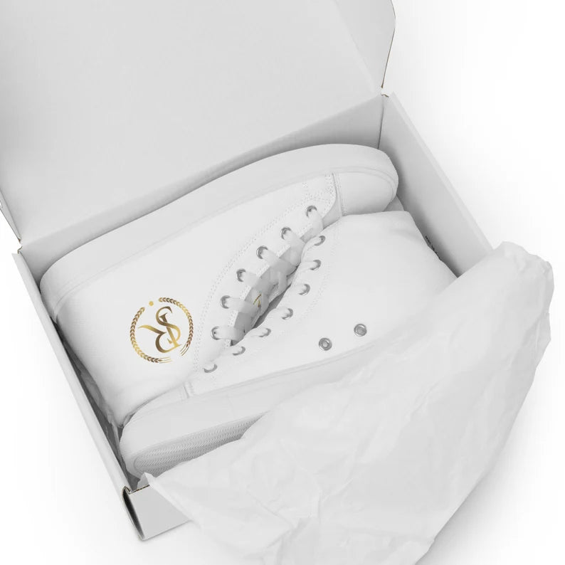Classic Luxe High-Tops: 'S&R' Canvas Sneakers for Women