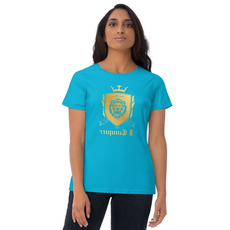 Empower Mirror Tee: 'I Conquer' Reflective Gym Shirt ( It's supposed to be backwards!)