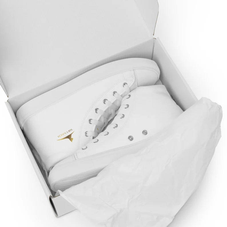 Regal Kicks: 'S&R' Cat Tiara High-Top Canvas Sneakers